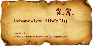 Urbanovics Mihály névjegykártya